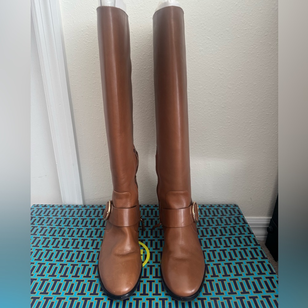 Tory Burch Sofia Riding Boots in Festival Brown - Picture 4 of 9